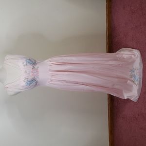 Rare Laros Pink Floral 1950s Nightgown